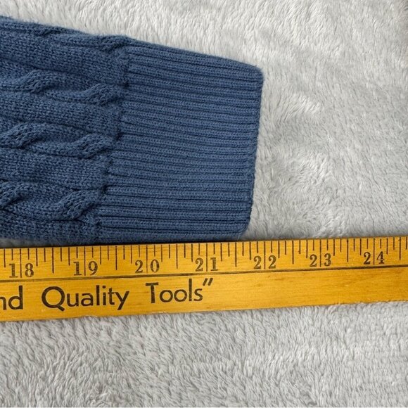 Polo Ralph Lauren Men's Size XL Chunky Cable Knit 1/4 Zip Jacket Color Blue - Picture 8 of 11